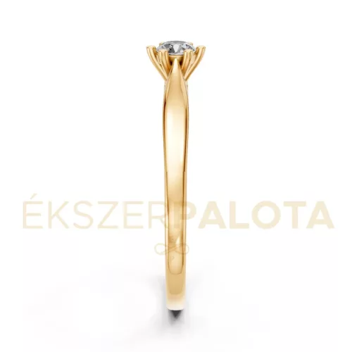Ékszerpalota eljegyzési gyűrű 0,2ct G/VS gyémánttal BRK601 sárga arany