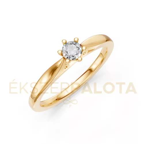 Ékszerpalota eljegyzési gyűrű 0,2ct gyémánttal BRK601 sárga arany