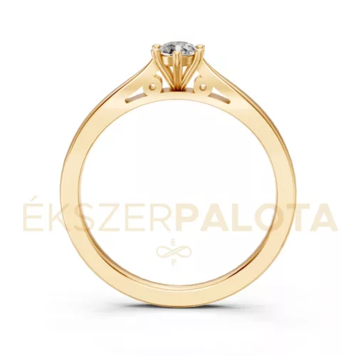 Ékszerpalota eljegyzési gyűrű 0,2ct gyémánttal BRK601 sárga arany
