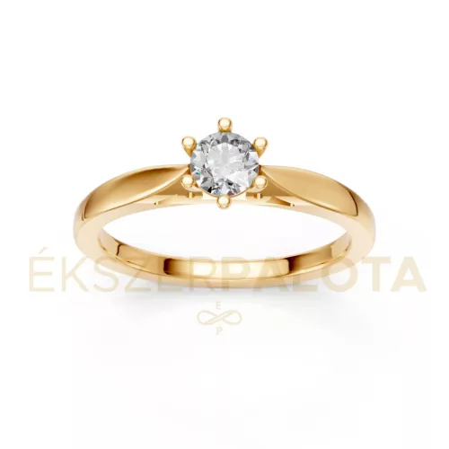 Ékszerpalota eljegyzési gyűrű 0,25ct G/VS gyémánttal BRK601 sárga arany