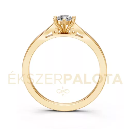 Ékszerpalota eljegyzési gyűrű 0,30ct H/SI gyémánttal BRK601 sárga arany