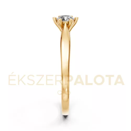 Ékszerpalota eljegyzési gyűrű 0,30ct H/SI gyémánttal BRK601 sárga arany