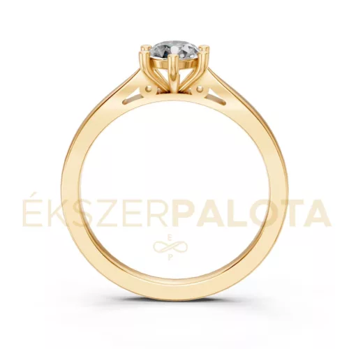 Ékszerpalota eljegyzési gyűrű 0,40ct H/SI gyémánttal BRK601 sárga arany