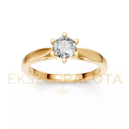 Ékszerpalota eljegyzési gyűrű 0,5ct gyémánttal BRK601 sárga arany