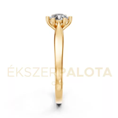 Ékszerpalota eljegyzési gyűrű 0,5ct G/VS gyémánttal BRK601 sárga arany