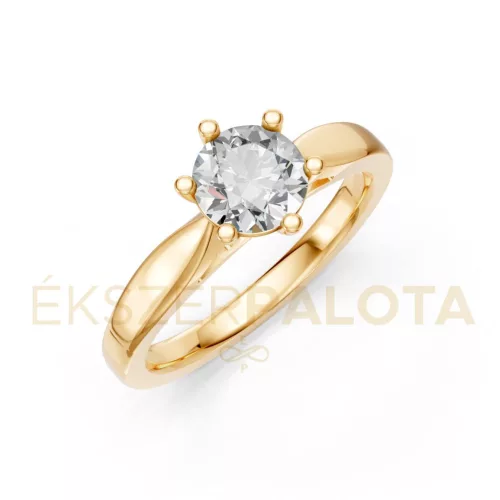 Ékszerpalota eljegyzési gyűrű 0,80ct G/VS gyémánttal BRK601 sárga arany