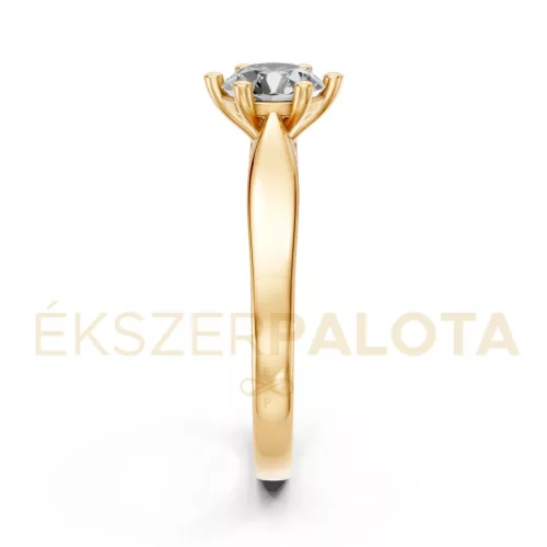 Ékszerpalota eljegyzési gyűrű 0,80ct G/VS gyémánttal BRK601 sárga arany
