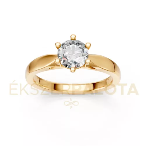 Ékszerpalota eljegyzési gyűrű 0,80ct G/VS gyémánttal BRK601 sárga arany