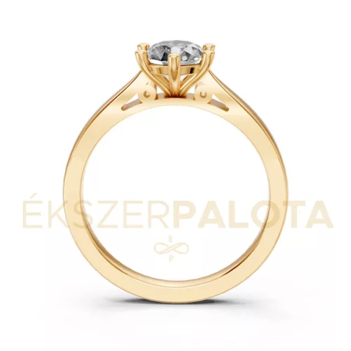 Ékszerpalota eljegyzési gyűrű 0,80ct gyémánttal BRK601 sárga arany