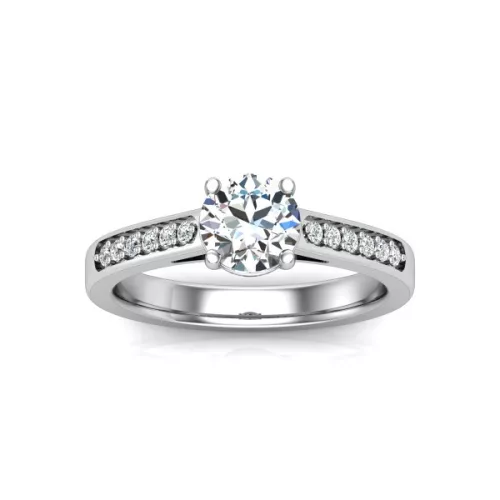 Ékszerpalota eljegyzési gyűrű 0,8ct G/VS gyémánttal BRK602 platina