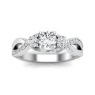 Ékszerpalota eljegyzési gyűrű 0,7ct G/VS gyémánttal BRK603 fehér arany