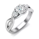 Ékszerpalota eljegyzési gyűrű 0,7ct H/VS gyémánttal BRK603 platina