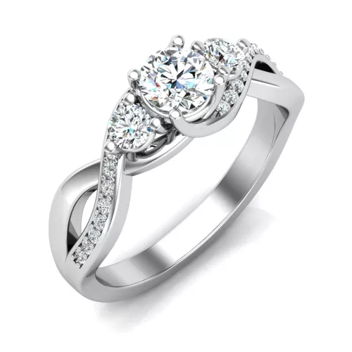 Ékszerpalota eljegyzési gyűrű 0,7ct G/VS gyémánttal BRK603 platina