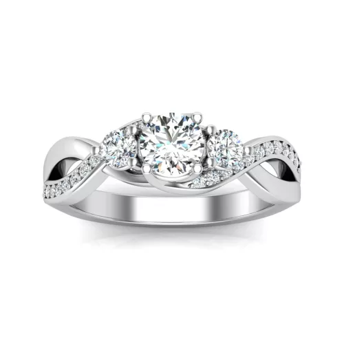 Ékszerpalota eljegyzési gyűrű 0,7ct G/VS gyémánttal BRK603 platina