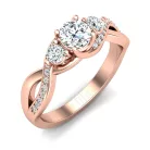 Ékszerpalota eljegyzési gyűrű 0,7ct gyémánttal BRK603 rozé arany