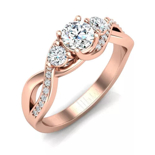 Ékszerpalota eljegyzési gyűrű 0,7ct G/VS gyémánttal BRK603 rozé arany