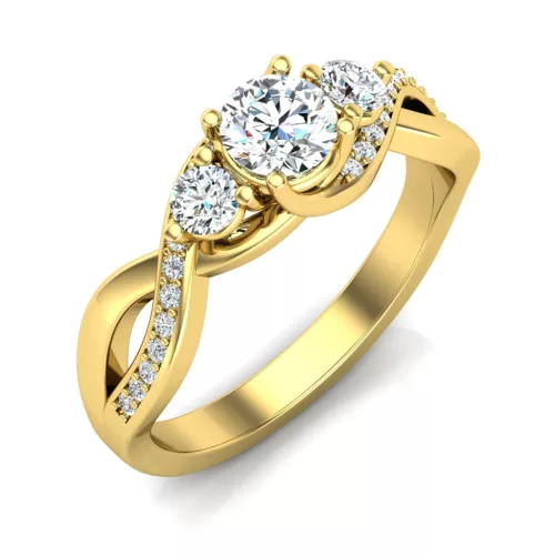 Ékszerpalota eljegyzési gyűrű 0,7ct H/VS2 gyémánttal BRK603 sárga arany