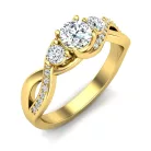 Ékszerpalota eljegyzési gyűrű 0,7ct G/VS gyémánttal BRK603 sárga arany