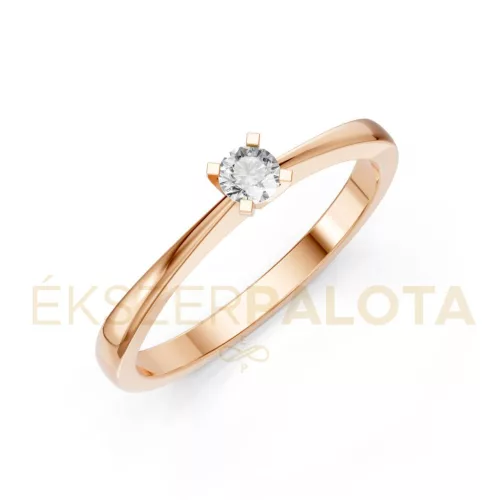 Ékszerpalota eljegyzési gyűrű 0,1ct gyémánttal BRK604 rozé arany