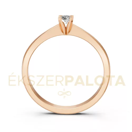 Ékszerpalota eljegyzési gyűrű 0,1ct gyémánttal BRK604 rozé arany