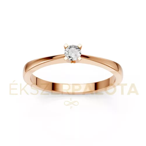 Ékszerpalota eljegyzési gyűrű 0,1ct gyémánttal BRK604 rozé arany