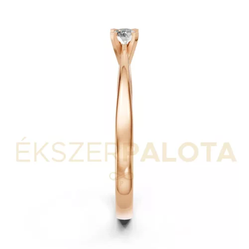 Ékszerpalota eljegyzési gyűrű 0,1ct G/VS gyémánttal BRK604 rozé arany