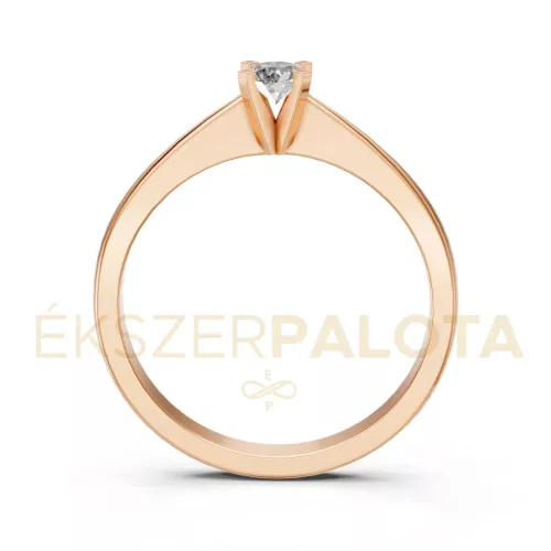Ékszerpalota eljegyzési gyűrű 0,17ct G/VS gyémánttal BRK604 rozé arany