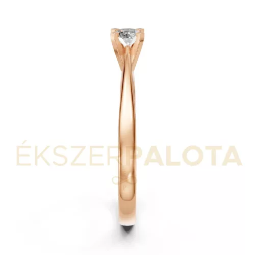 Ékszerpalota eljegyzési gyűrű 0,2ct gyémánttal BRK604 rozé arany