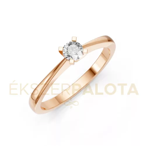 Ékszerpalota eljegyzési gyűrű 0,2ct G/VS gyémánttal BRK604 rozé arany