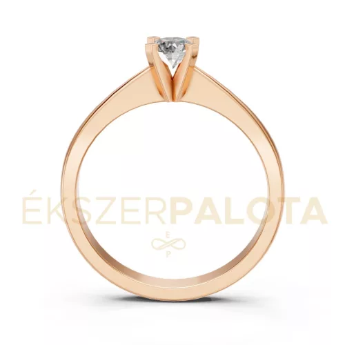 Ékszerpalota eljegyzési gyűrű 0,25ct gyémánttal BRK604 rozé arany