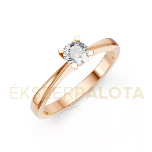 Ékszerpalota eljegyzési gyűrű 0,25ct G/VS gyémánttal BRK604 rozé arany