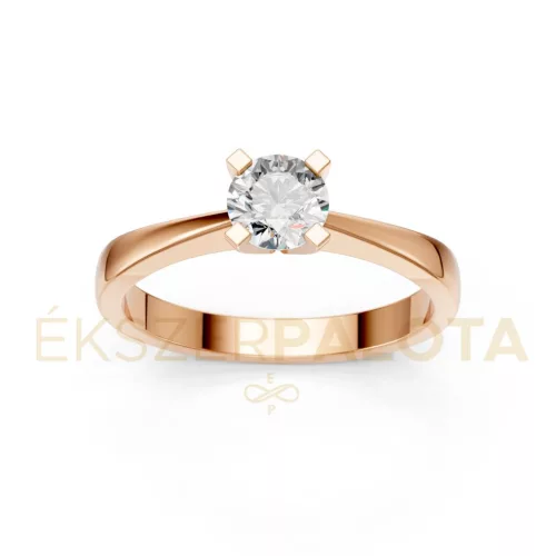 Ékszerpalota eljegyzési gyűrű 0,4ct gyémánttal BRK604 rozé arany