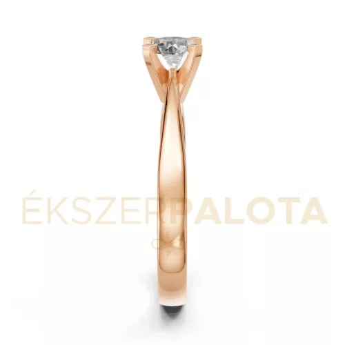 Ékszerpalota eljegyzési gyűrű 0,5ct H/SI gyémánttal BRK604 rozé arany