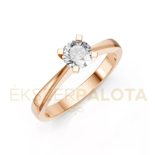 Ékszerpalota eljegyzési gyűrű 0,5ct gyémánttal BRK604 rozé arany