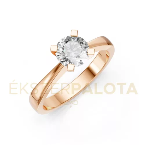 Ékszerpalota eljegyzési gyűrű 0,8ct G/VS gyémánttal BRK604 rozé arany