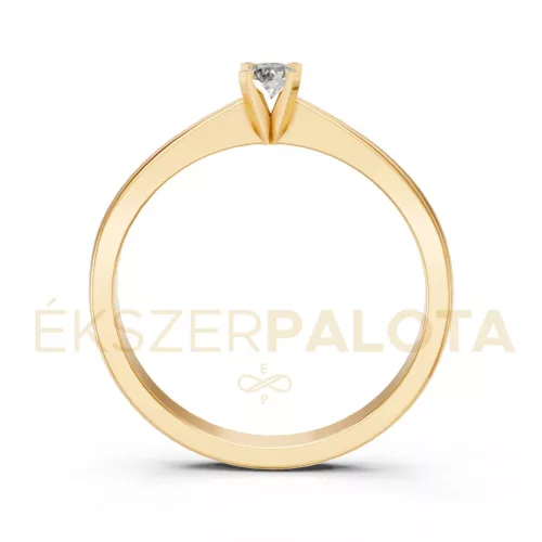 Ékszerpalota eljegyzési gyűrű 0,1ct gyémánttal BRK604 sárga arany
