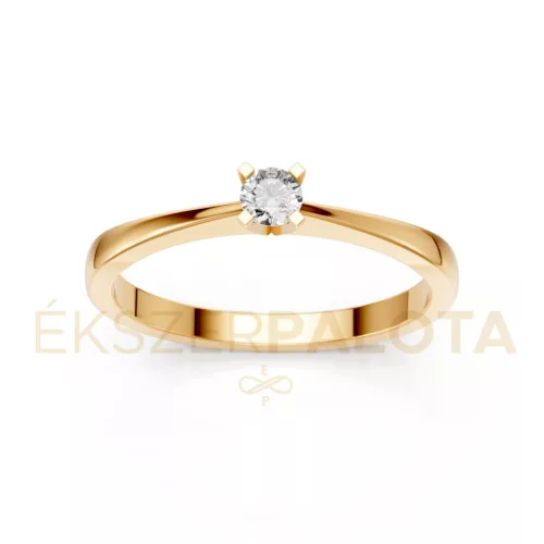 Ékszerpalota eljegyzési gyűrű 0,1ct gyémánttal BRK604 sárga arany