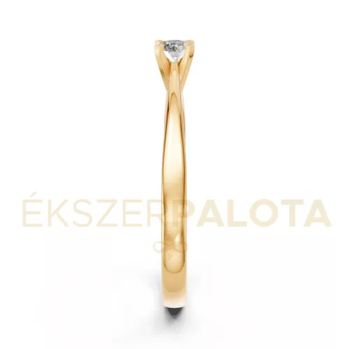 Ékszerpalota eljegyzési gyűrű 0,1ct G/VS gyémánttal BRK604 sárga arany