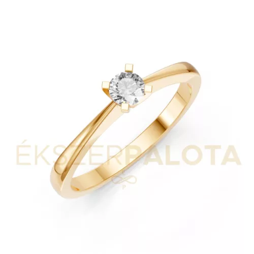 Ékszerpalota eljegyzési gyűrű 0,17ct gyémánttal BRK604 sárga arany