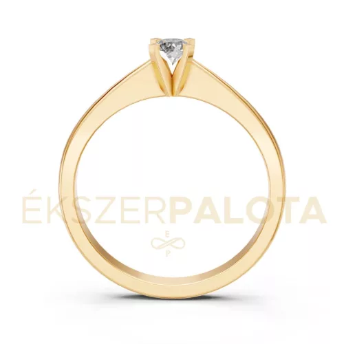 Ékszerpalota eljegyzési gyűrű 0,17ct G/VS gyémánttal BRK604 sárga arany