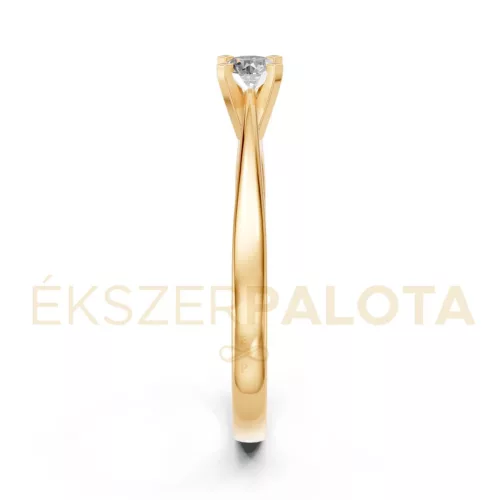 Ékszerpalota eljegyzési gyűrű 0,17ct G/VS gyémánttal BRK604 sárga arany