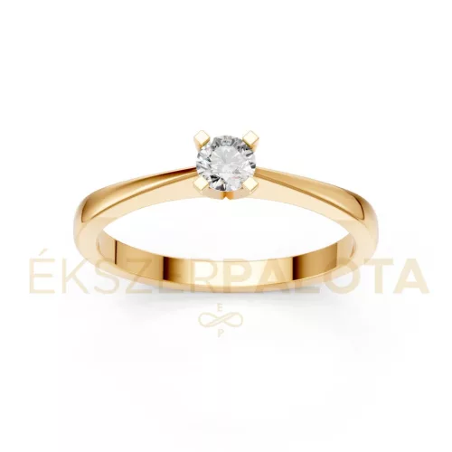 Ékszerpalota eljegyzési gyűrű 0,2ct gyémánttal BRK604 sárga arany