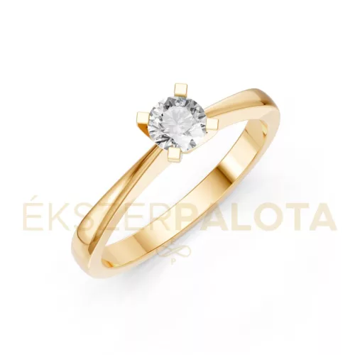 Ékszerpalota eljegyzési gyűrű 0,25ct G/VS gyémánttal BRK604 sárga arany