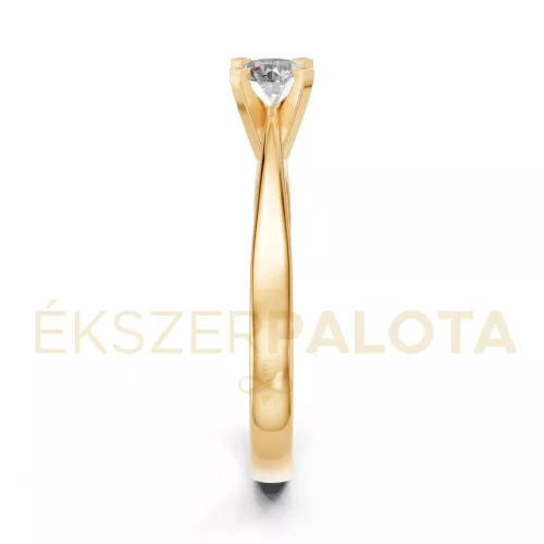 Ékszerpalota eljegyzési gyűrű 0,25ct G/VS gyémánttal BRK604 sárga arany