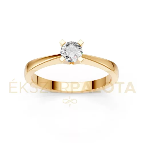 Ékszerpalota eljegyzési gyűrű 0,3ct G/VS gyémánttal BRK604 sárga arany