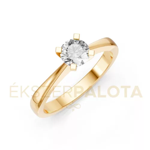 Ékszerpalota eljegyzési gyűrű 0,5ct G/VS gyémánttal BRK604 sárga arany