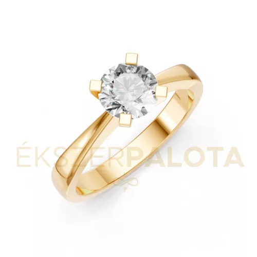 Ékszerpalota eljegyzési gyűrű 0,8ct G/VS gyémánttal BRK604 sárga arany