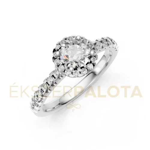 Ékszerpalota eljegyzési gyűrű 0,5Ct G/VS gyémánttal BRK605 fehér arany