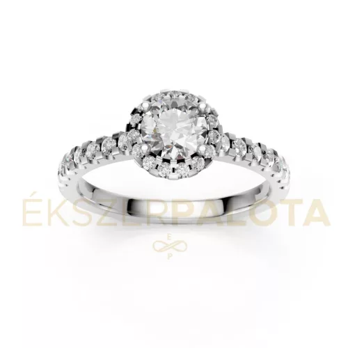 Ékszerpalota eljegyzési gyűrű 0,5Ct G/VS gyémánttal BRK605 fehér arany