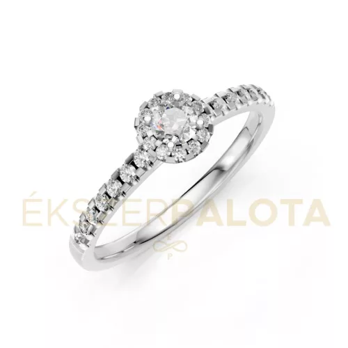Ékszerpalota eljegyzési gyűrű 0,17Ct gyémánttal BRK605 platina